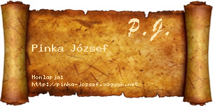 Pinka József névjegykártya